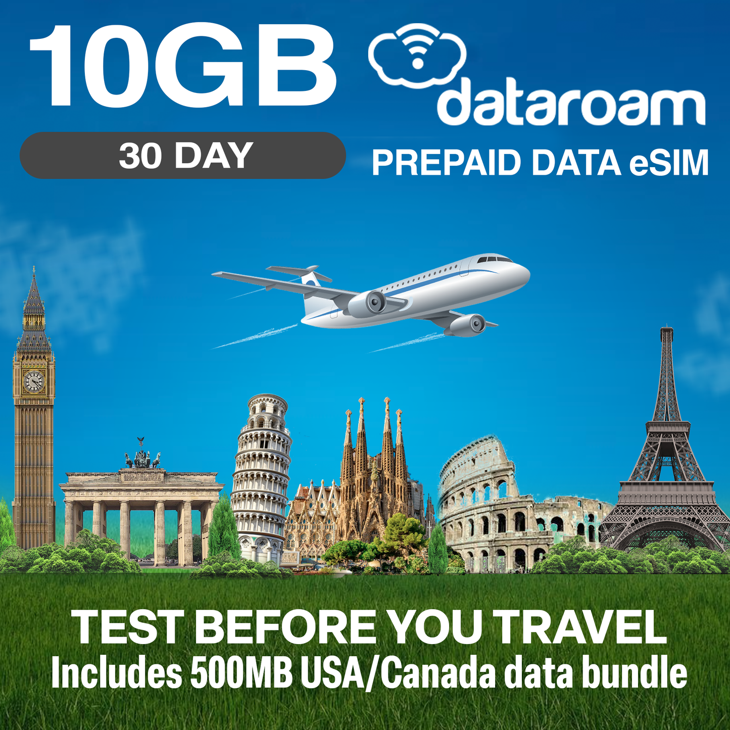 European 10GB Travel eSIM - Data Only