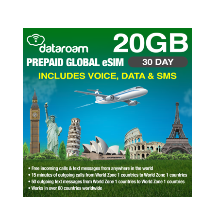 Global 20GB Voice + SMS Travel eSIM